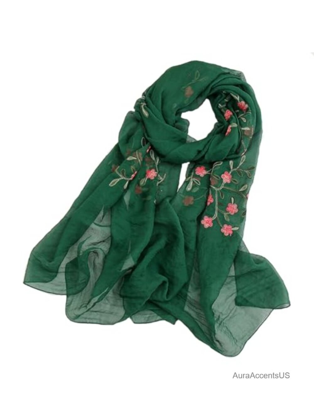 Embroidery Chiffon Scarf Shawl Wrap Lightweight Women Hijab
